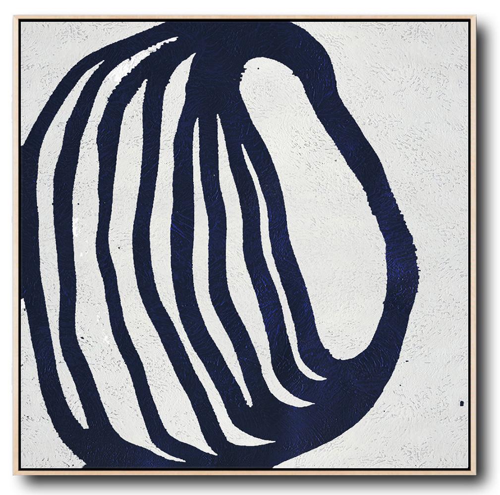 Navy Blue Minimalist Painting #NV198A